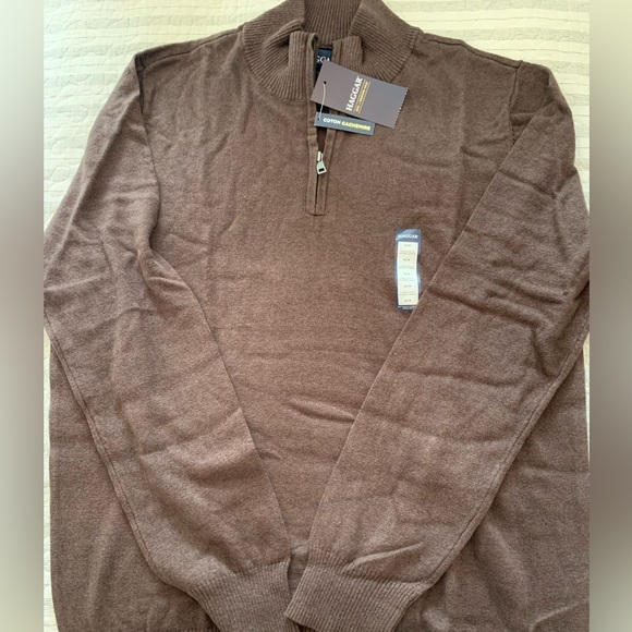 NWT Haggar Cashmere Quarter-Zip Sweater Size Large - Picture 3 of 7